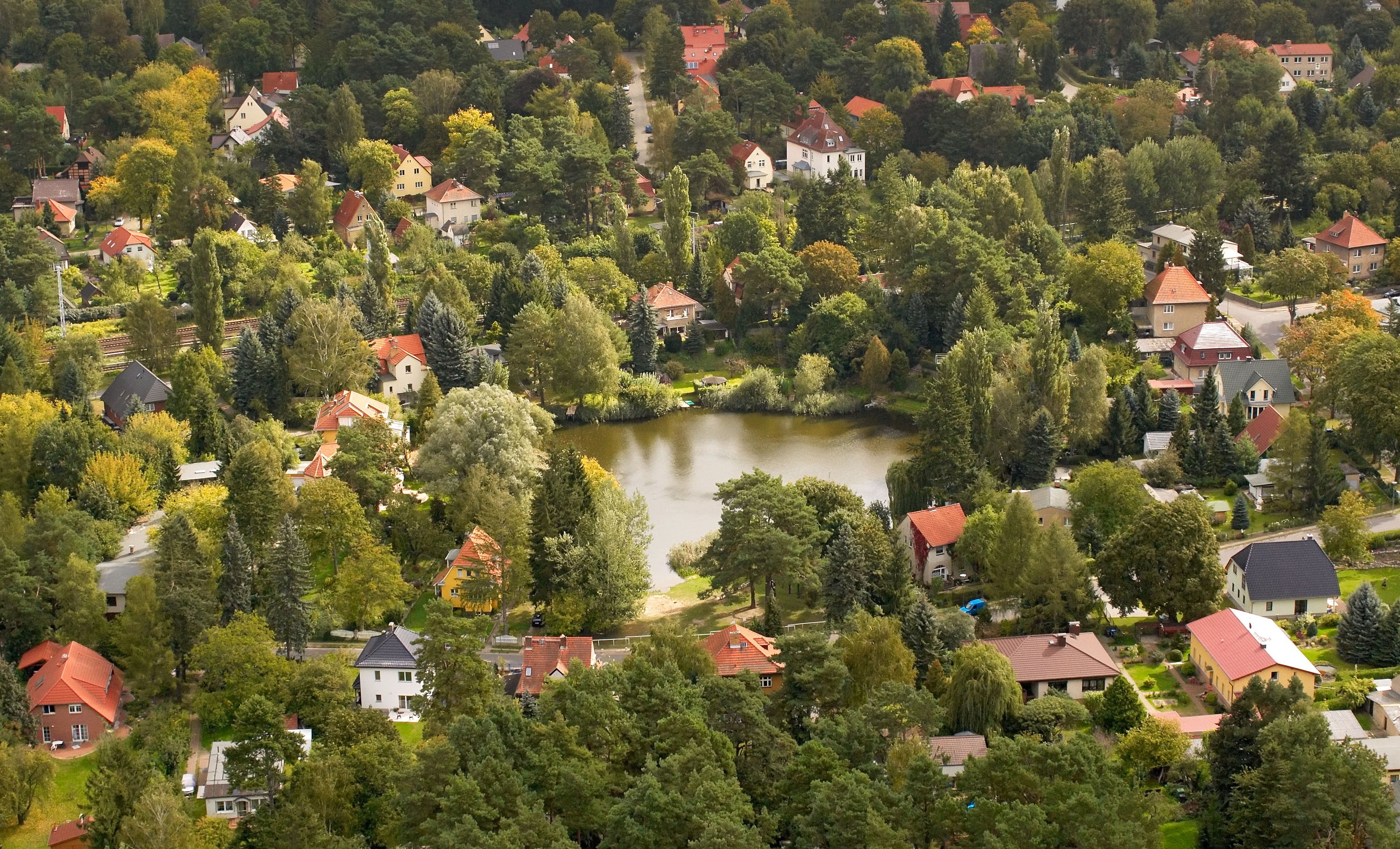 Luftbild vom Wolffsee in Borgsdorf