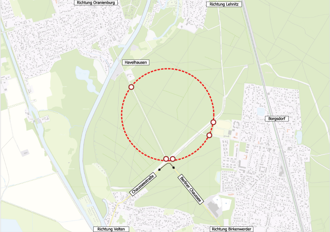 Ansicht des Sperrkreises am 17.02. in Borgsdorf.