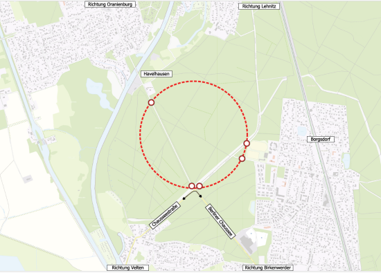 Ansicht des Sperrkreises am 17.02. in Borgsdorf.
